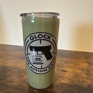 GLOCK 20oz Double‑Insulated Enamel‑Coated Tumbler – Angel Back Graphic EUC